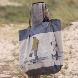 Grand sac XXL pêche à pied bord de mer normandie souvenirs 100% made in france idée cadeau pêcheur passionné coques