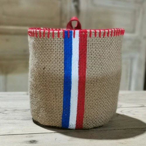 Petit panier vide poches france drapeau tricolore bleu blanc rouge idée cadeau souvenirs 100% made in france jute décoration