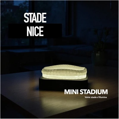 Mini stade lumineux nice provence alpes côte d'azur allianz riviera souvenirs 100% made in France idée cadeau supporter