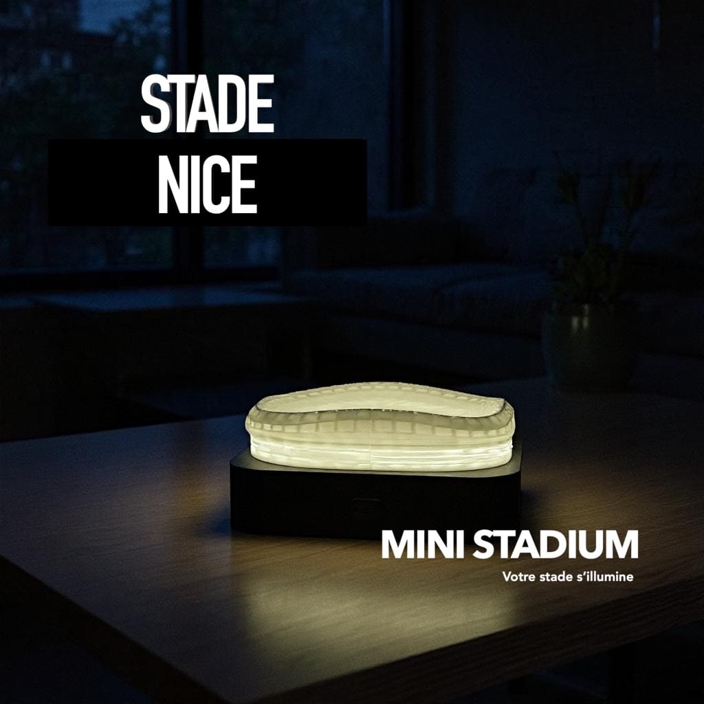Mini stade lumineux nice provence alpes côte d'azur allianz riviera souvenirs 100% made in France idée cadeau supporter
