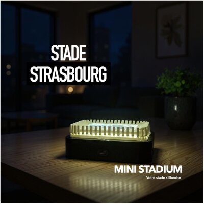 Mini stade lumineux de la Meinau strasbourg grand est souvenirs 100% made in France idée cadeau supporter