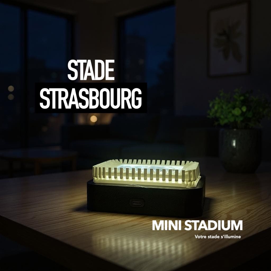 Mini stade lumineux de la Meinau strasbourg grand est souvenirs 100% made in France idée cadeau supporter