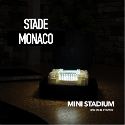 Mini stade lumineux Louis II Monaco souvenirs 100% made in France idée cadeau supporter