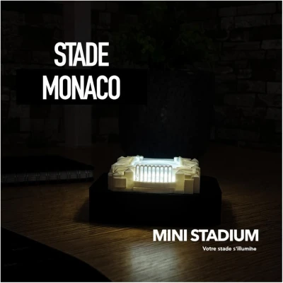 Mini stade lumineux Louis II Monaco souvenirs 100% made in France idée cadeau supporter