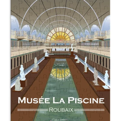 Puzzle La Piscine Roubaix Evidence graphique 110 pièces idée cadeau déco activité ludique souvenirs 100% made in france