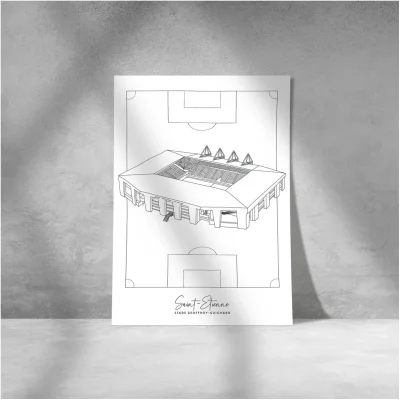 Affiche Saint-Etienne - Stade Geoffroy-Guichard Idée cadeau souvenirs 100% made in france supporter sportif fan football