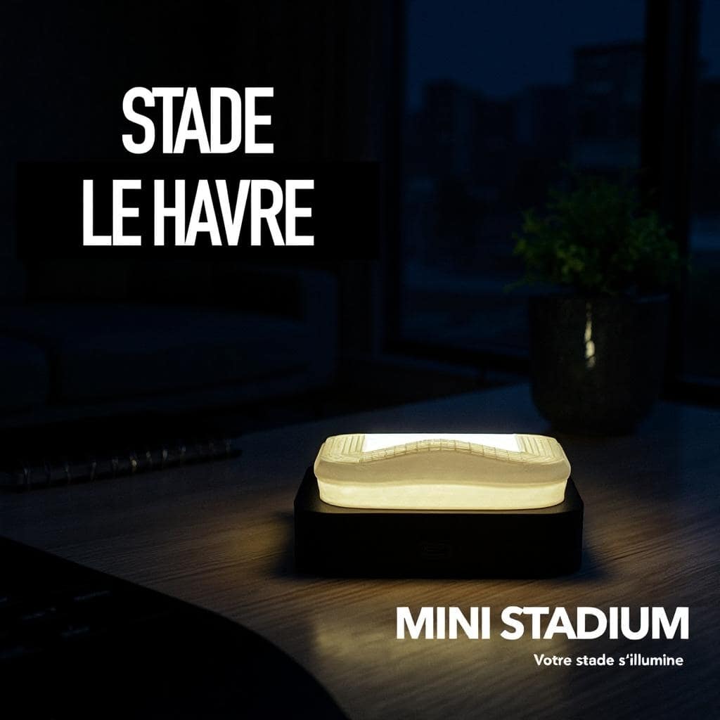 Mini stade lumineux océane le havre Normandie souvenirs 100% made in France idée cadeau supporter