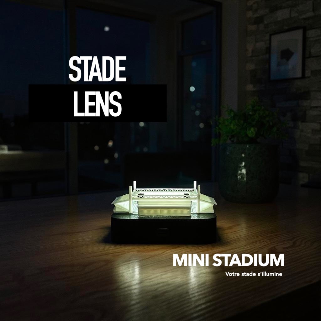 Mini stade lumineux Lens Hauts de France Bollaert Delelis souvenirs 100% made in France idée cadeau supporter
