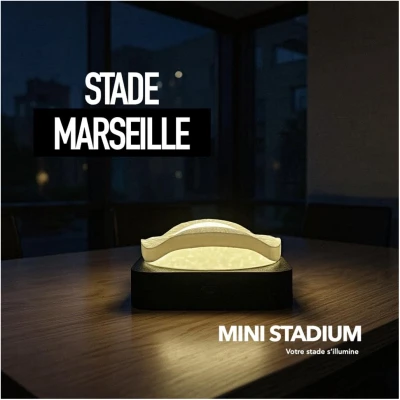 Mini stade lumineux vélodrome marseille OM provence souvenirs 100% made in France idée cadeau supporter