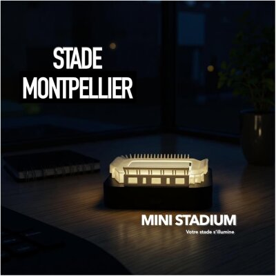 Mini stade lumineux de la mosson occitanie montpellier souvenirs 100% made in France idée cadeau supporter