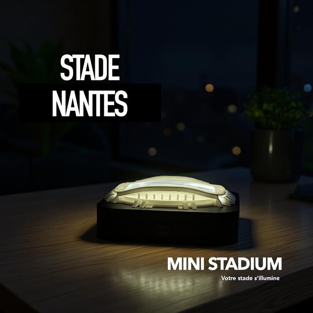 Mini stade lumineux la beaujoire nantes pays de la loire souvenirs 100% made in France idée cadeau supporter