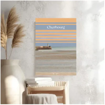 Affiche Cherbourg Manche Normandie Photographie Nuance Papier Illustration Souvenirs 100% Made in France Normandy