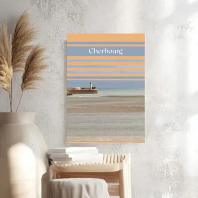 Affiche Cherbourg Manche Normandie Photographie Nuance Papier Illustration Souvenirs 100% Made in France Normandy