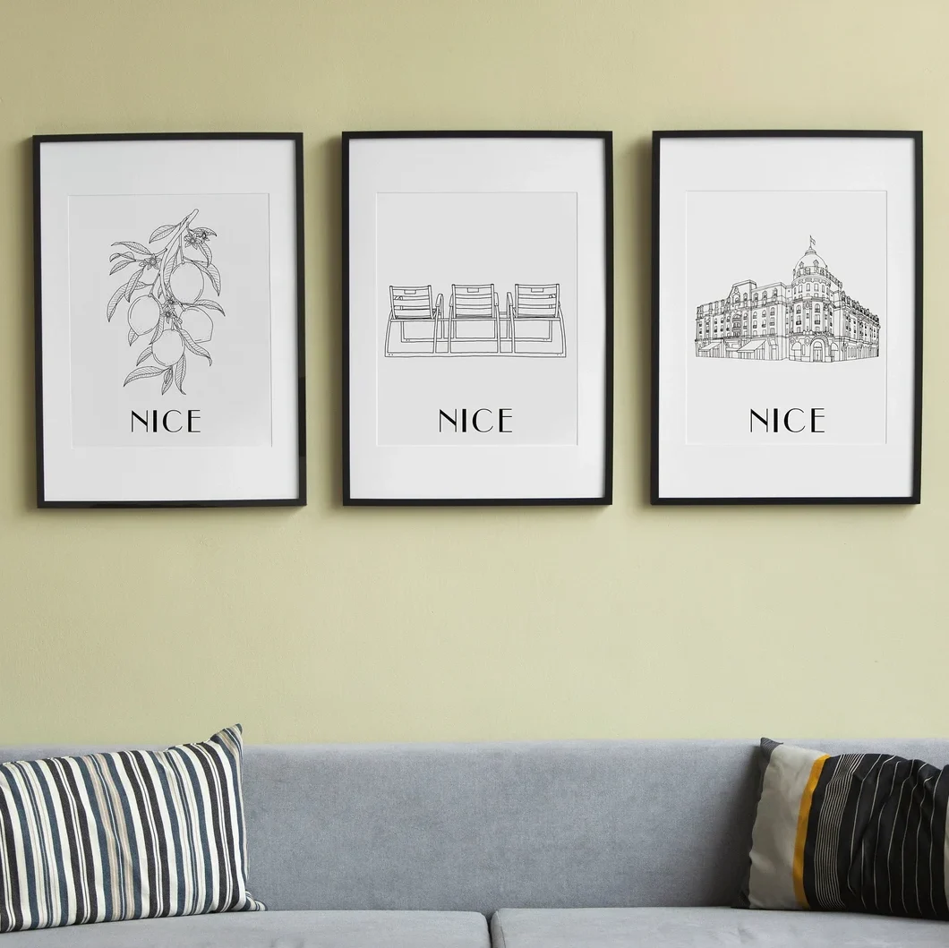 Affiche Nice provence alpes côte d'azur souvenirs local 100% made in France illustration Albane H.