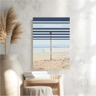 Affiche Ouistreham Riva Bella Calvados Normandie Normandy Souvenirs 100% made in France Nuance Papier