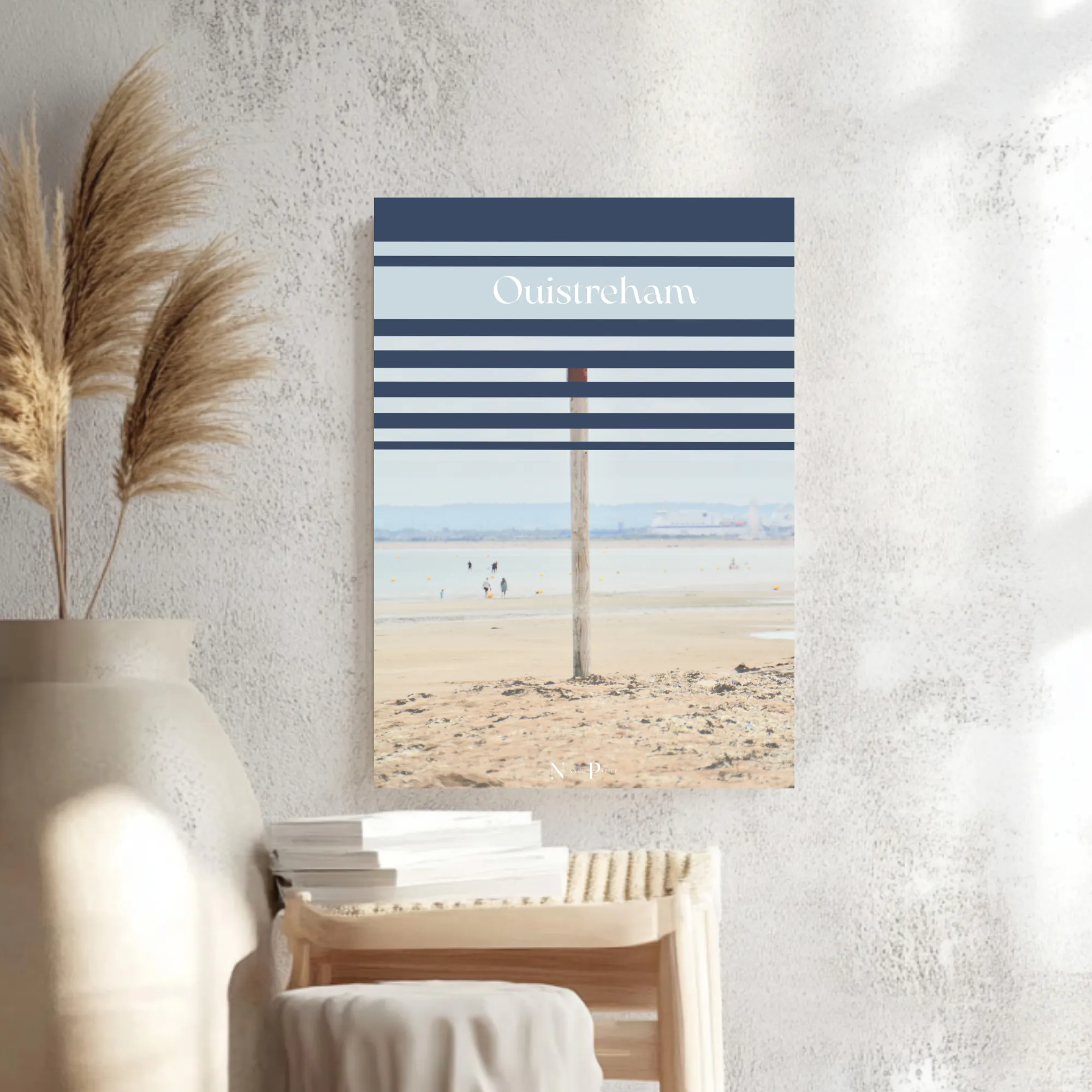 Affiche Ouistreham Riva Bella Calvados Normandie Normandy Souvenirs 100% made in France Nuance Papier