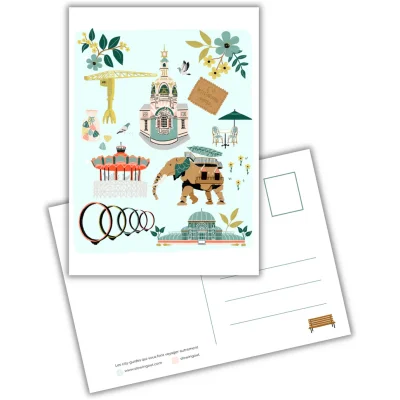 Carte postale Nantes Pays de la Loire illustration slowing out Amélie Broddes