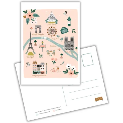 Carte postale Paris Ile de France illustration slowing out Amélie Broddes