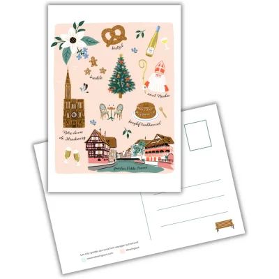Carte postale Strasbourg Grand Est illustration slowing out Amélie Broddes