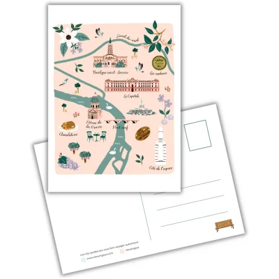 Carte postale Toulouse Occitanie illustration slowing out Amélie Broddes