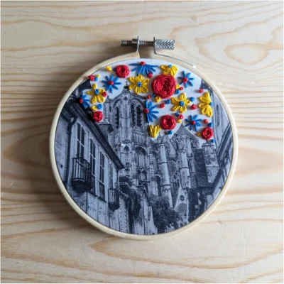 Kit de broderie Bourges Centre Val de Loire Souvenirs 100% made in france idée cadeau loisirs créatifs The comptoir