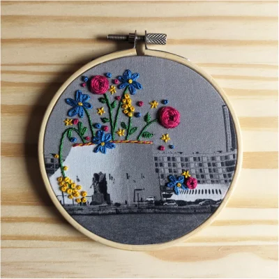 Kit de broderie Le Havre Normandie Souvenirs 100% made in france idée cadeau loisirs créatifs The comptoir