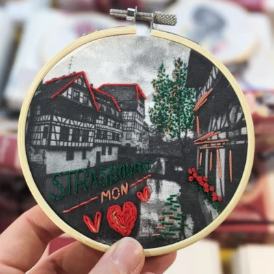 Kit de broderie Strasbourg Grand Est Souvenirs 100% made in france idée cadeau loisirs créatifs The comptoir