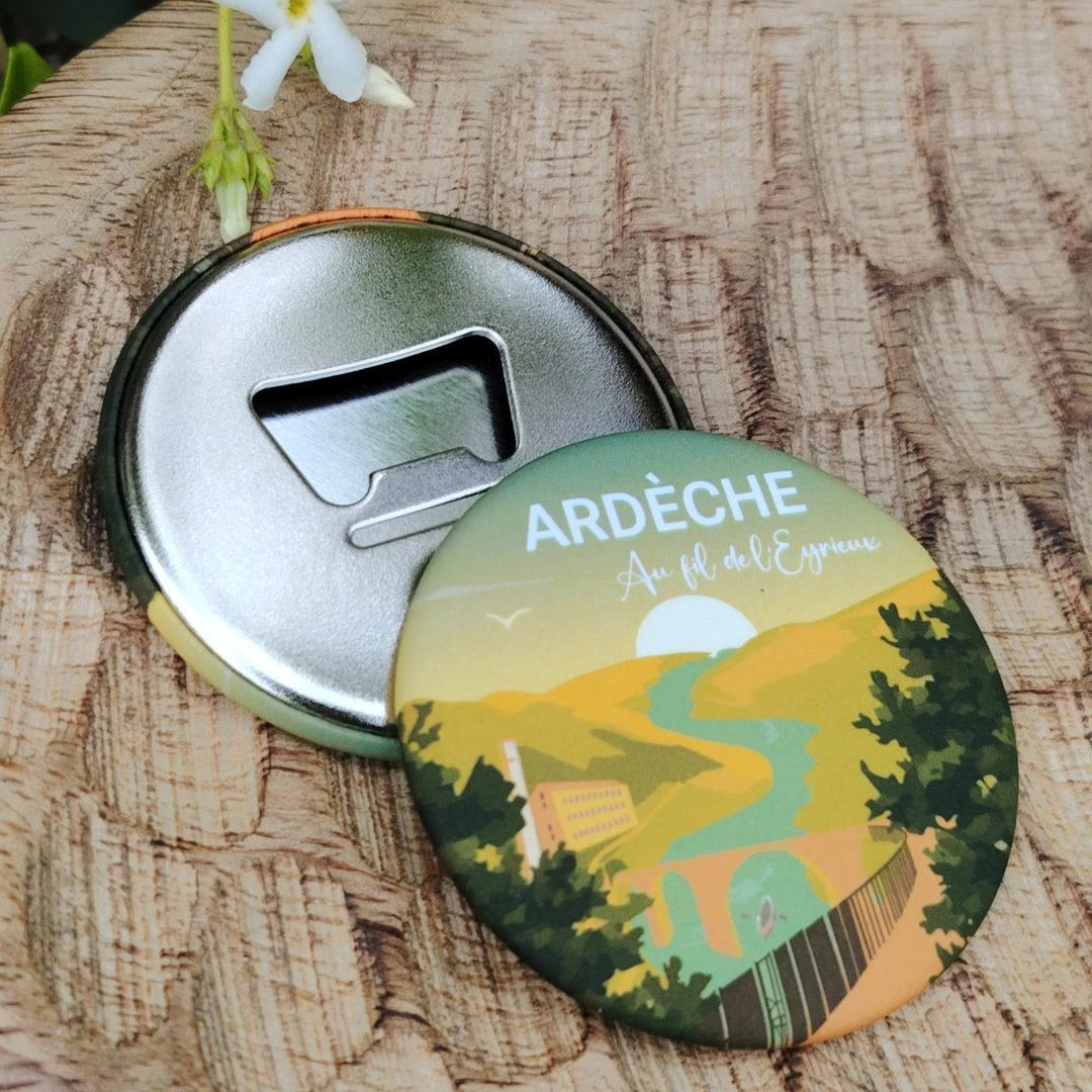 Magnet décapsuleur au fil de l'eyrieux ardèche idée cadeau souvenirs 100% made in france