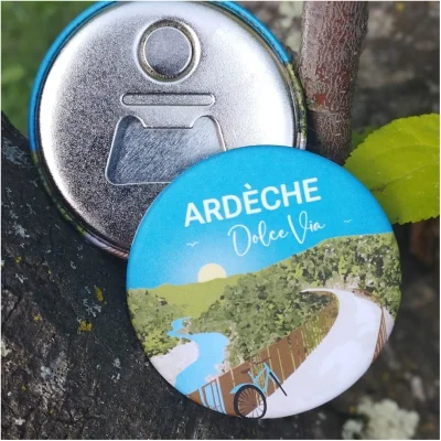 Magnet décapsuleur Voie douce ardèche idée cadeau souvenirs 100% made in france