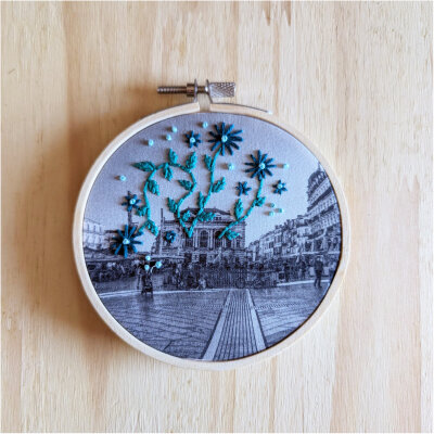 Kit de broderie Montpellier Occitanie Souvenirs 100% made in france idée cadeau loisirs créatifs The comptoir