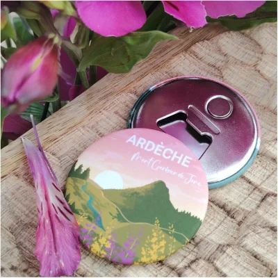 Magnet décapsuleur mont gerbier ardèche idée cadeau souvenirs 100% made in france