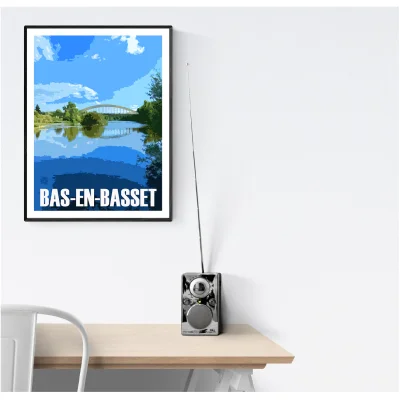 Affiche Bas-en-basset Haute Loire Auvergne colorée idée cadeau déco souvenirs 100% made in France