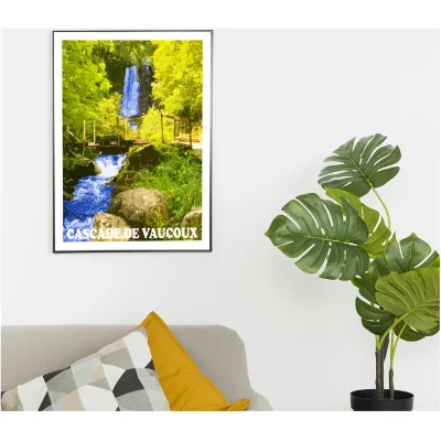 Affiche Besse-et-Saint-Anastaise Cascade de Vaucoux Auvergne colorée idée cadeau déco souvenirs 100% made in France