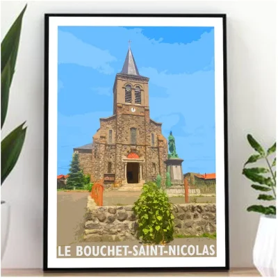 Affiche Auvergne Haute Loire Auvergne colorée idée cadeau déco souvenirs 100% made in France