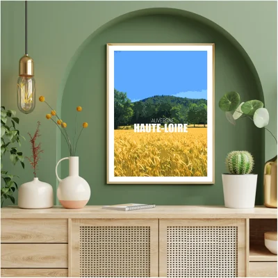 Affiche Auvergne Haute Loire Auvergne colorée idée cadeau déco souvenirs 100% made in France