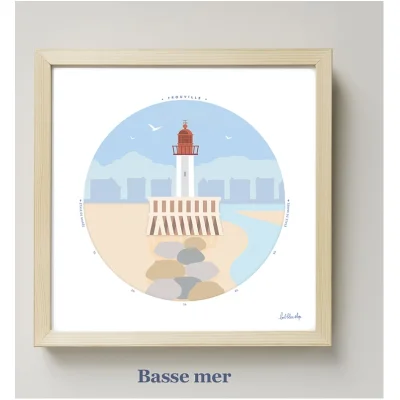 Horloge des marées pleine basse mer l'œil bleu manche calvados idée cadeau souvenirs 100% made in France