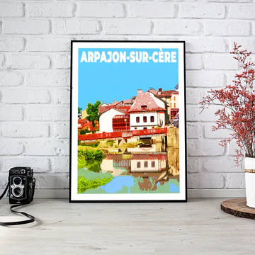 Affiche Aurillac Cantal Auvergne colorée idée cadeau déco souvenirs 100% made in France