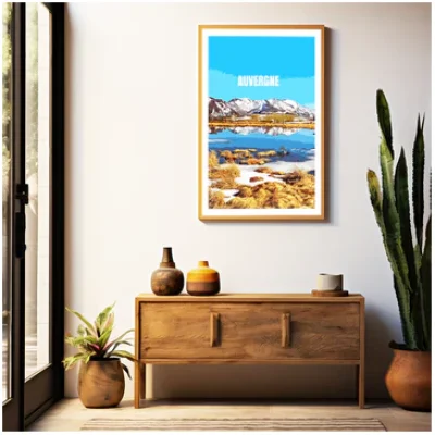 Affiche Cantal Auvergne colorée idée cadeau déco souvenirs 100% made in France