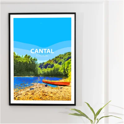 Affiche Cantal Auvergne colorée idée cadeau déco souvenirs 100% made in France