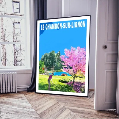 Affiche Auvergne Haute Loire Auvergne colorée idée cadeau déco souvenirs 100% made in France