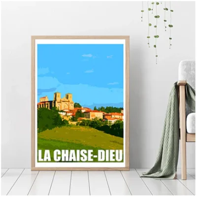 Affiche Auvergne Haute Loire Auvergne colorée idée cadeau déco souvenirs 100% made in France