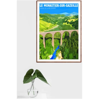 Affiche Auvergne Haute Loire Auvergne colorée idée cadeau déco souvenirs 100% made in France