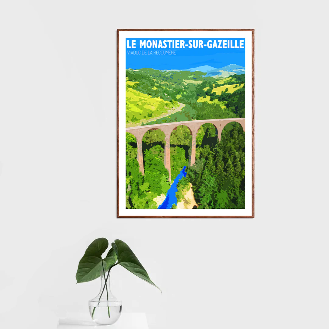 Affiche Auvergne Haute Loire Auvergne colorée idée cadeau déco souvenirs 100% made in France
