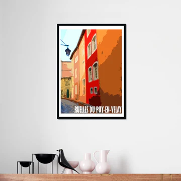 Affiche Puy en Velay Haute Loire Auvergne colorée idée cadeau déco souvenirs 100% made in France