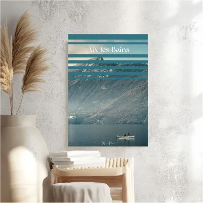 Affiche Aix les Bains Savoie Auvergne Rhône Alpes souvenirs 100% made in France idées cadeaux produits régionaux Nuance papier photographie