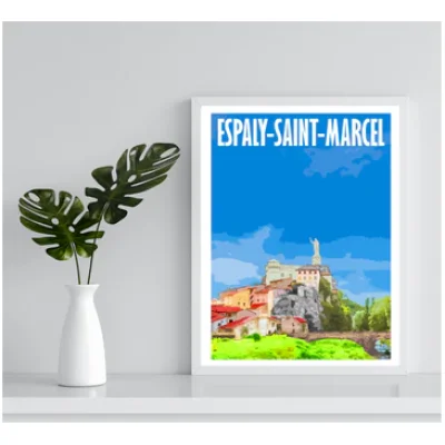 Affiche Auvergne Haute Loire Auvergne colorée idée cadeau déco souvenirs 100% made in France