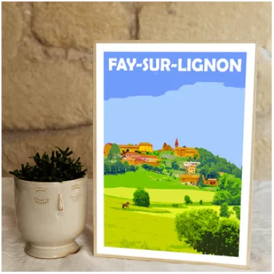 Affiche Auvergne Haute Loire Auvergne colorée idée cadeau déco souvenirs 100% made in France