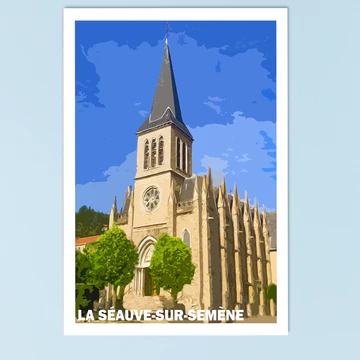 Affiche Auvergne Haute Loire Auvergne colorée idée cadeau déco souvenirs 100% made in France
