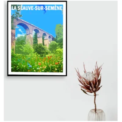 Affiche Auvergne Haute Loire Auvergne colorée idée cadeau déco souvenirs 100% made in France