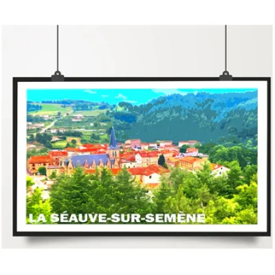 Affiche Auvergne Haute Loire Auvergne colorée idée cadeau déco souvenirs 100% made in France